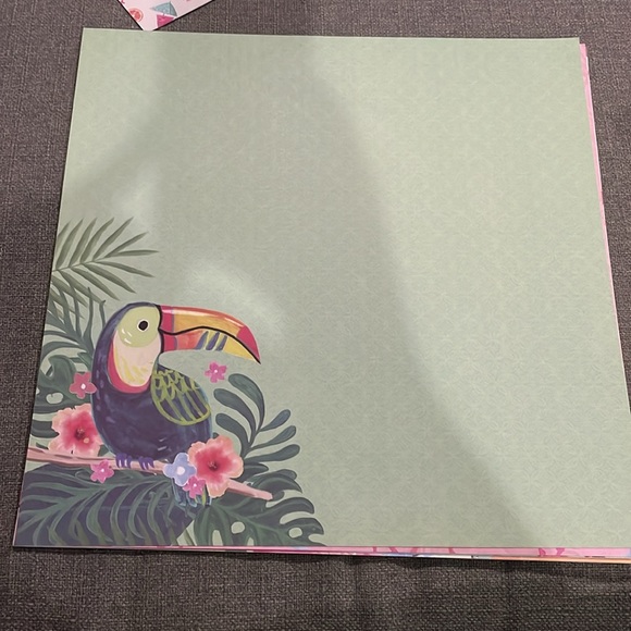 Vacation Vibes Paper pad Scarpbooking Pages flamingo palms bathing suits - Picture 8 of 15